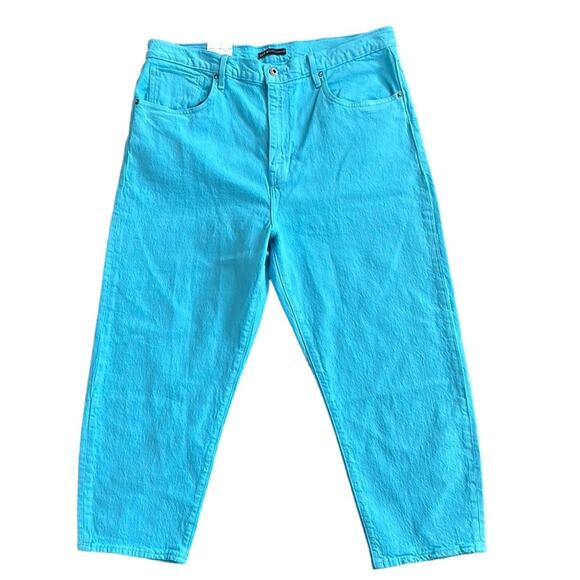 NEW Levi's Made Crafted Barrel Crop Women’s Jeans Blue Mist Sz 32 Organic Cotton - Picture 4 of 14